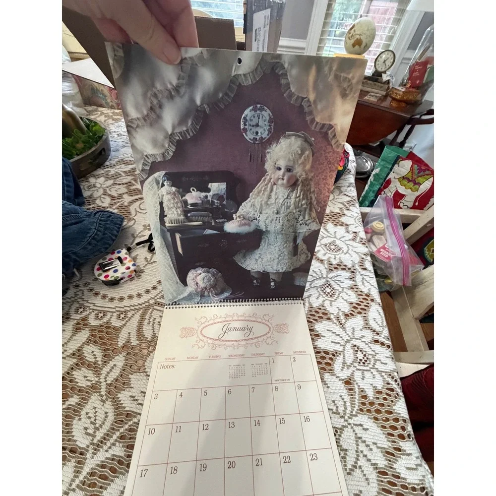 Vintage Antique Dolls Calendars 1988 1990 Marcia Creswell Current Inc Set of 2